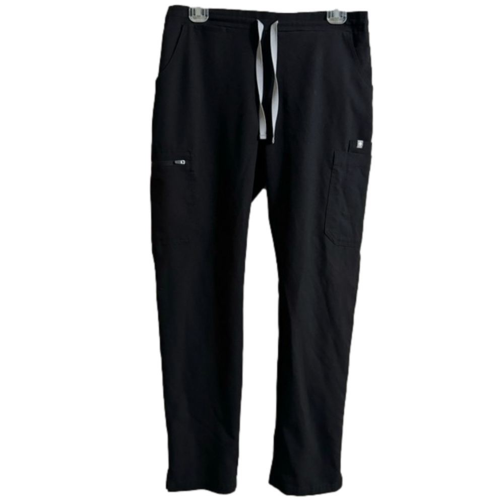 Figs Women's Black Drawstring Cargo Scrub Pants